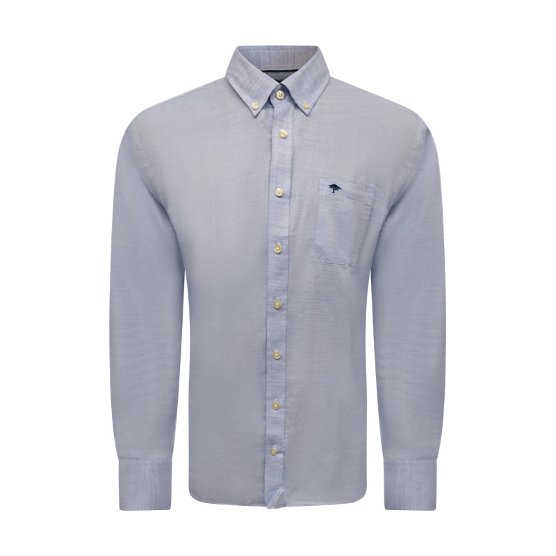 Fynch-Hatton Textile Men's Long Sleeve Shirt Crystal Blue 