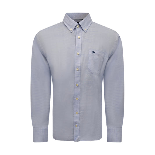 Fynch-Hatton Textile Men's Long Sleeve Shirt Crystal Blue 