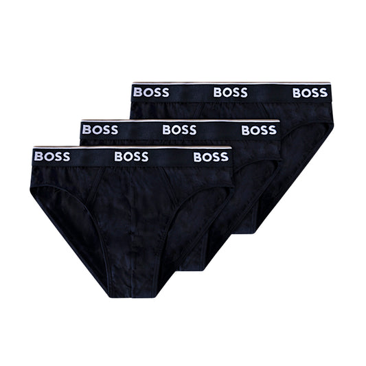 Hugo Boss Cotton Briefs 3 Pack | Black Stretch