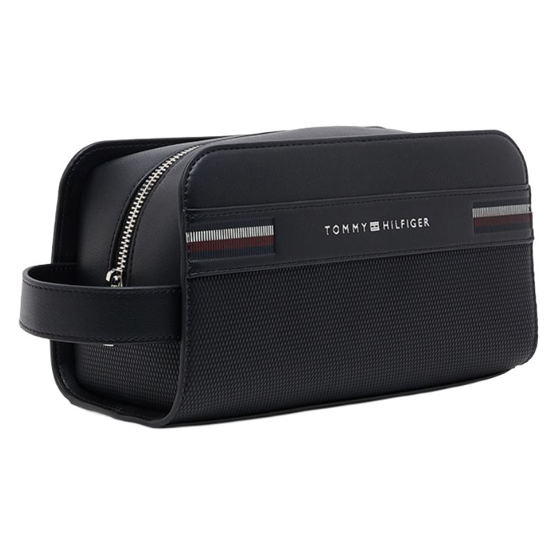 Tommy Hilfiger Men's Textured Black Toiletry Washbag