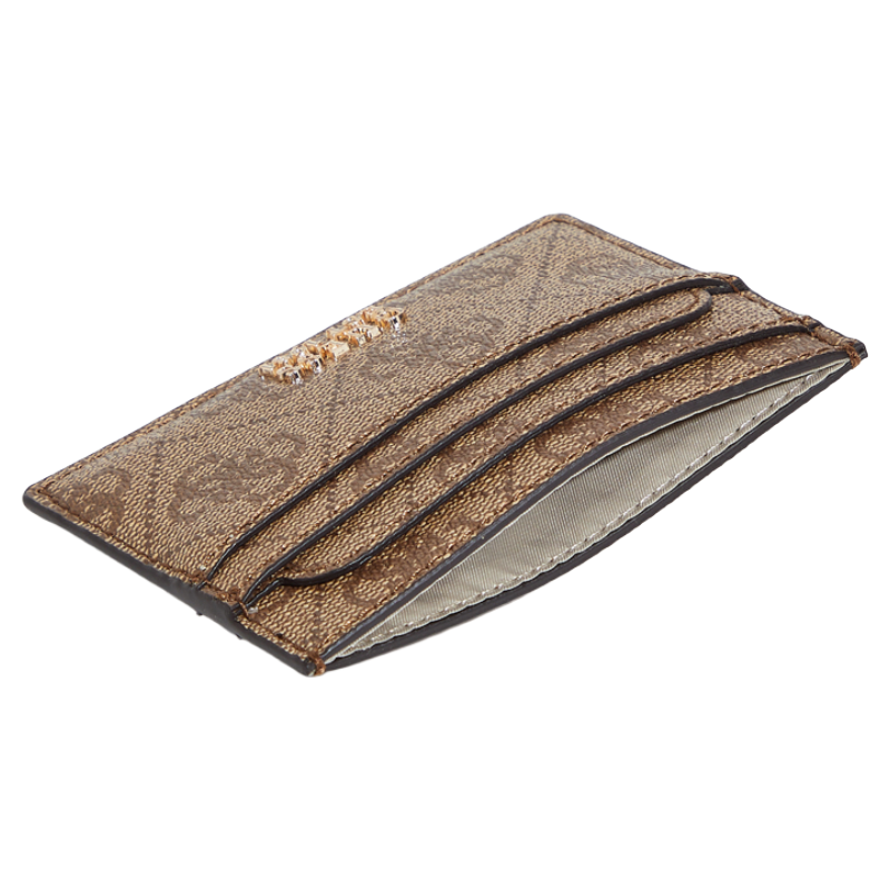 Guess Womens Wallet Card Holder Latte Logo 