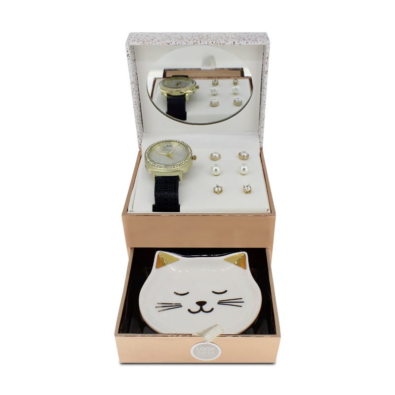 Jessica Carlyle Watch And Earrings Jewellery Set 6462 (Blemished Box)