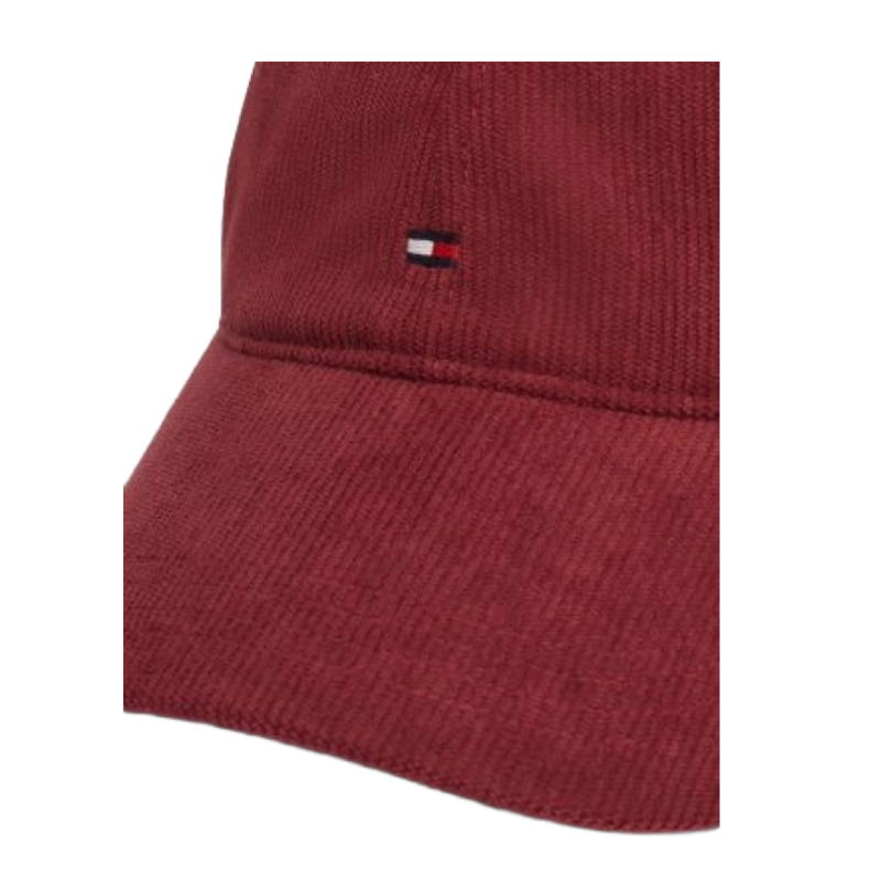 Tommy Hilfiger Men's Corduroy Baseball Cap Burgundy AM0AM12757