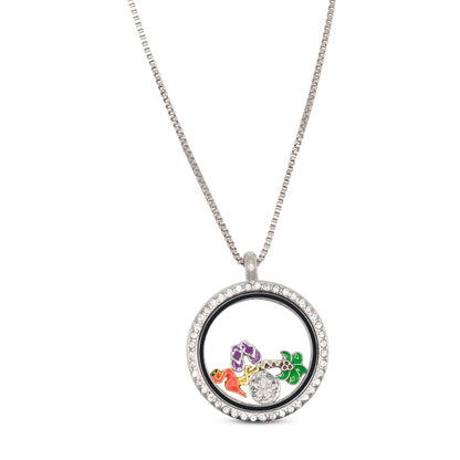 Crystal Round Rhinestone Locket Necklace - Choose