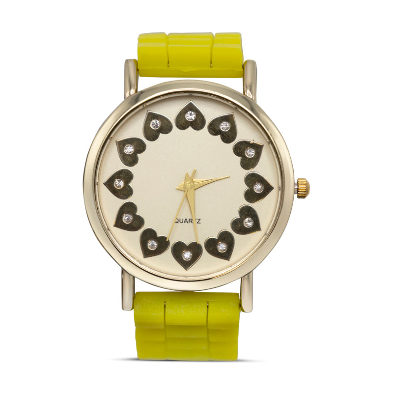 Jessica Carlyle Yellow Gold Ladies Watch & Letter Bracelet Set 1891