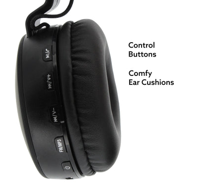 Bitmore Wireless Bluetooth Stereo Over-Ear Headphones Deep Bass 6hr Playtime