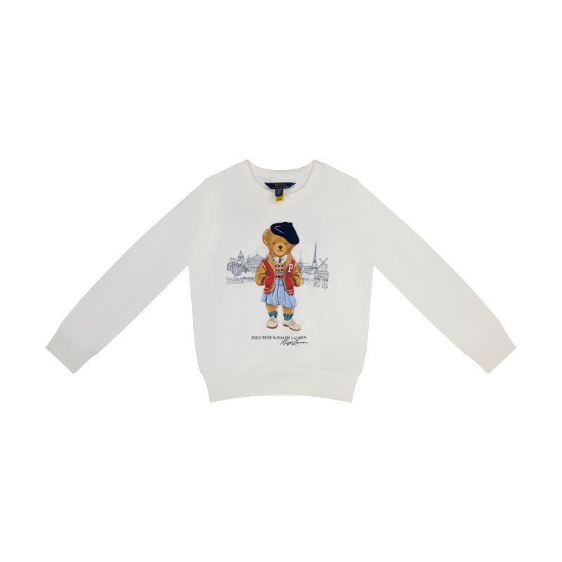 Ralph Lauren Polo Bear Paris Terry Boys Sweatshirt White Jumper Children Kids