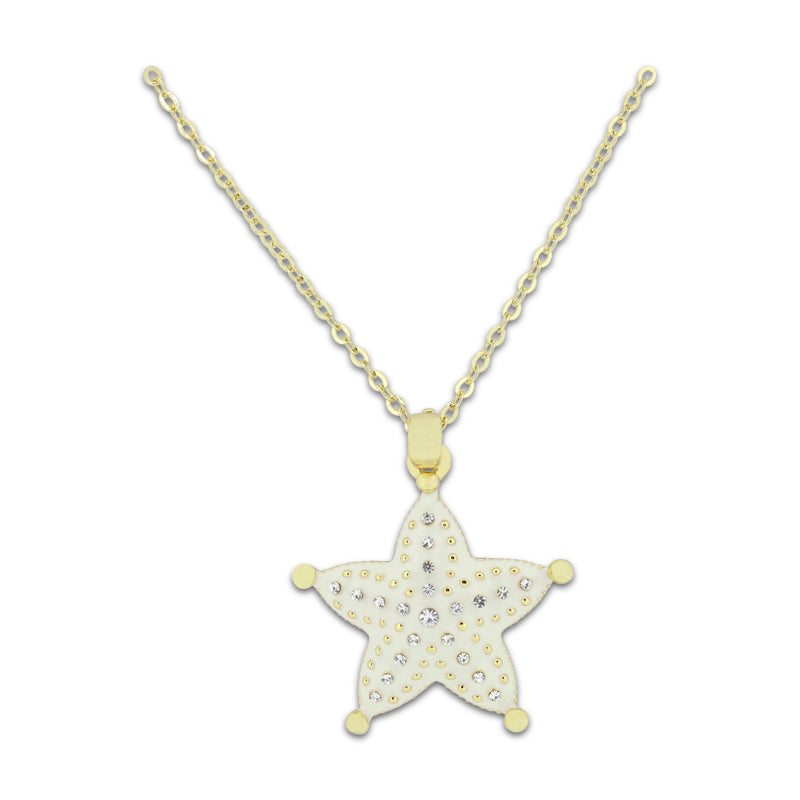 Khloelle White and Gold Starfish Necklace LC0070790