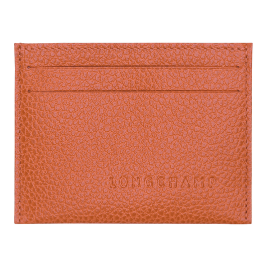 Longchamp Le Foulonne Leather Card Holder Paprika Red
