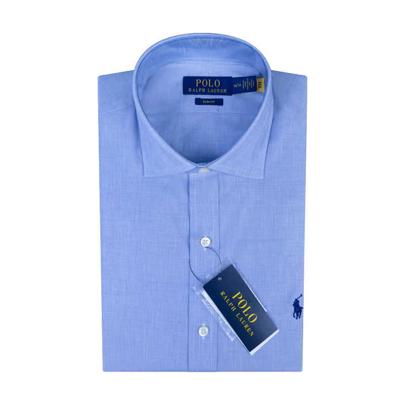 Ralph Lauren Polo Slim Fit Poplin Shirt Blue & White