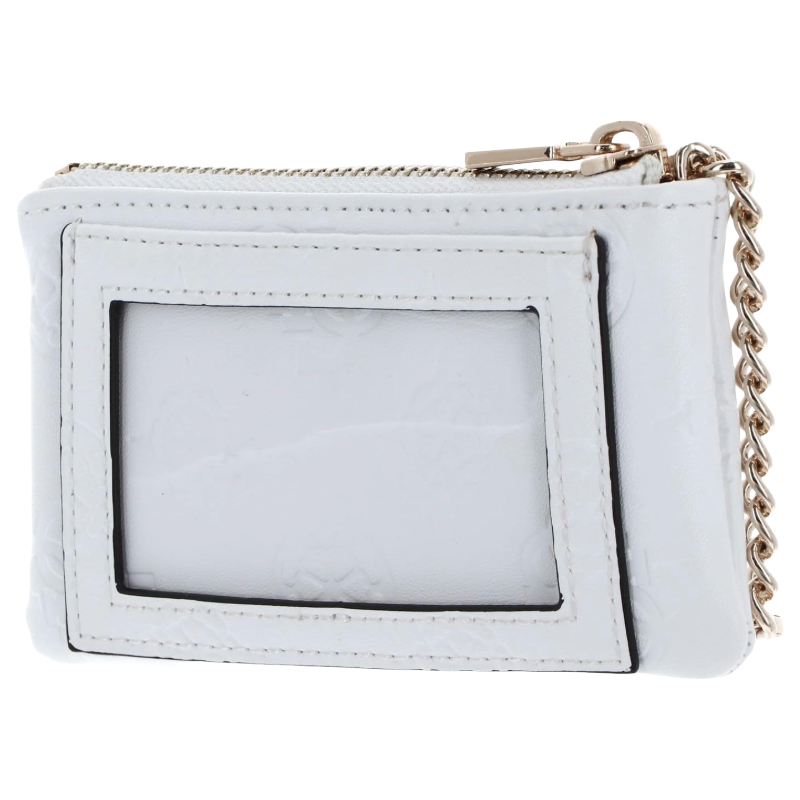 Guess Jena Zip Up Pouch Wallet White Logo Women's