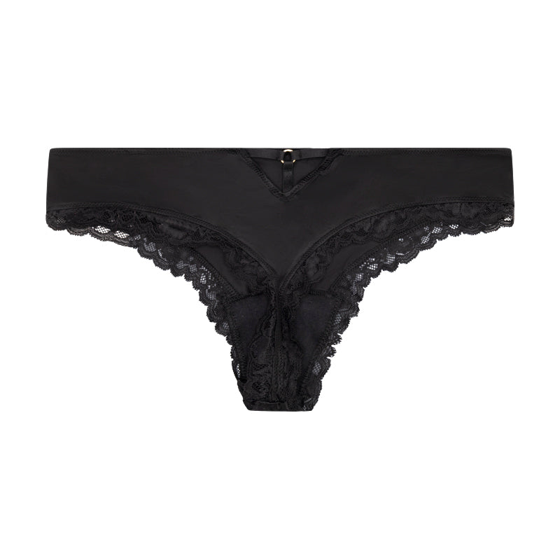 Victoria's Secret Very Sexy Thong Small Black Set of 2 & Lipgloss
