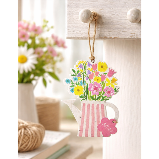 Gisela Graham Pastel Meadow In Vase Hanging Ornament For Mum