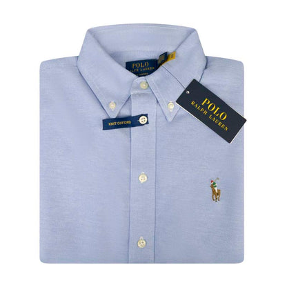 Ralph Lauren Polo Women's Knit Cotton Oxford Shirt Blue