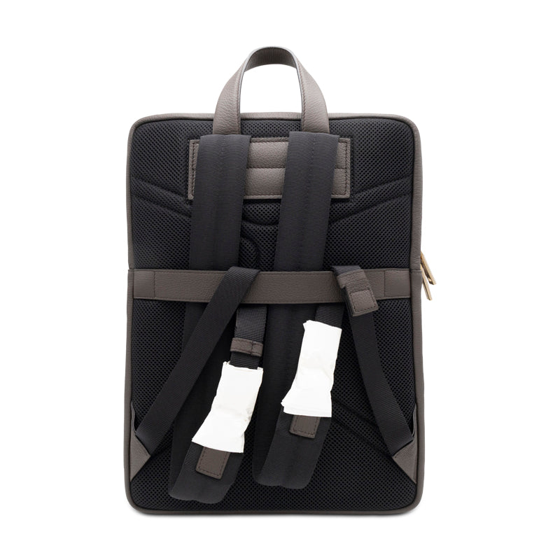 Salvatore Ferragamo Embossed Leather Backpack Brown