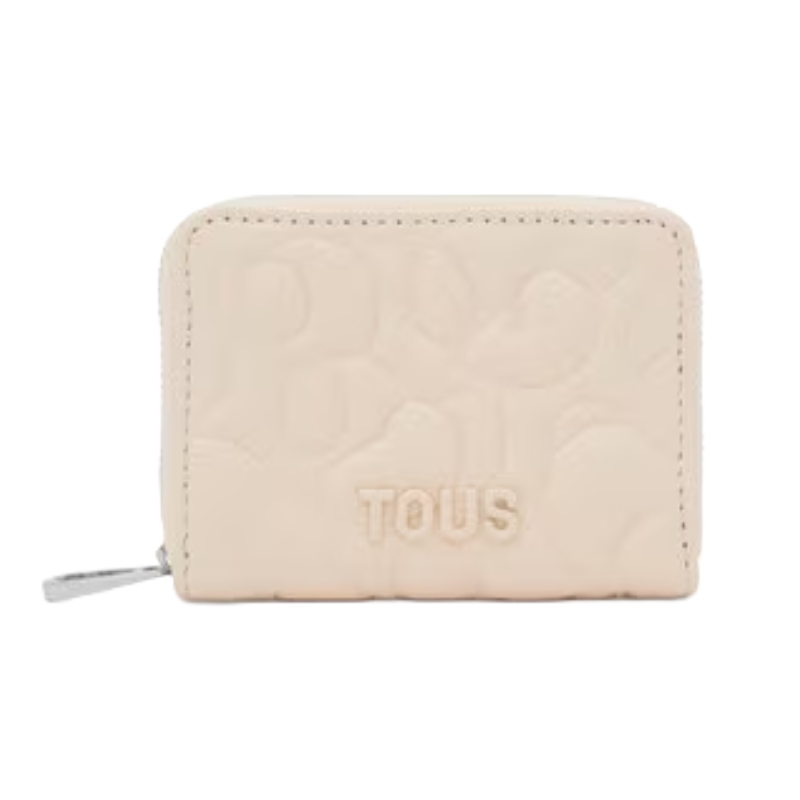 Tous Greta Leather Coin Purse Beige