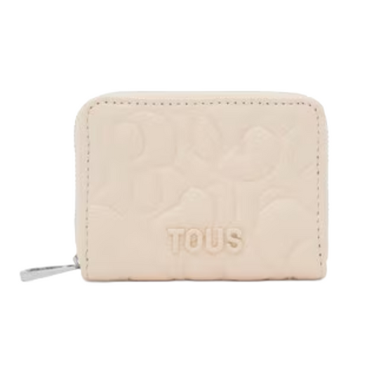 Tous Greta Leather Coin Purse Beige