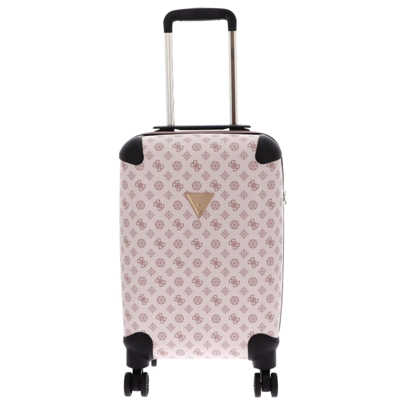Guess Wilder Travel 18” 4G Peony Logo Spinner Hand Luggage Carry On Suitcase, Light Nude