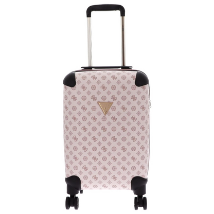 Guess Wilder Travel 18” 4G Peony Logo Spinner Hand Luggage Carry On Suitcase, Light Nude