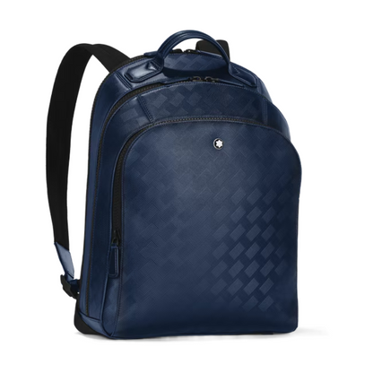 Montblanc Extreme Leather Backpack Bag 3 Compartment Ink Blue