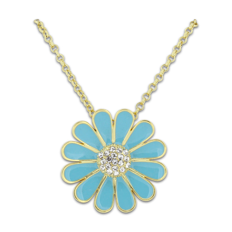 Khloelle Gold Blue & Silver Flower Necklace LC0070862