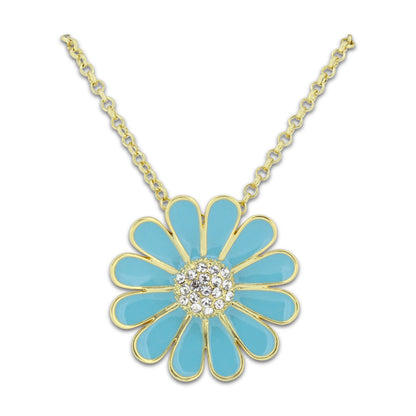 Khloelle Gold Blue & Silver Flower Necklace LC0070862