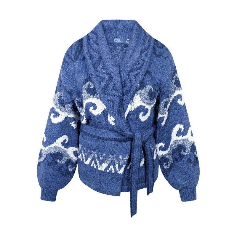 Ralph Lauren Wave Motif Shawl Cardigan