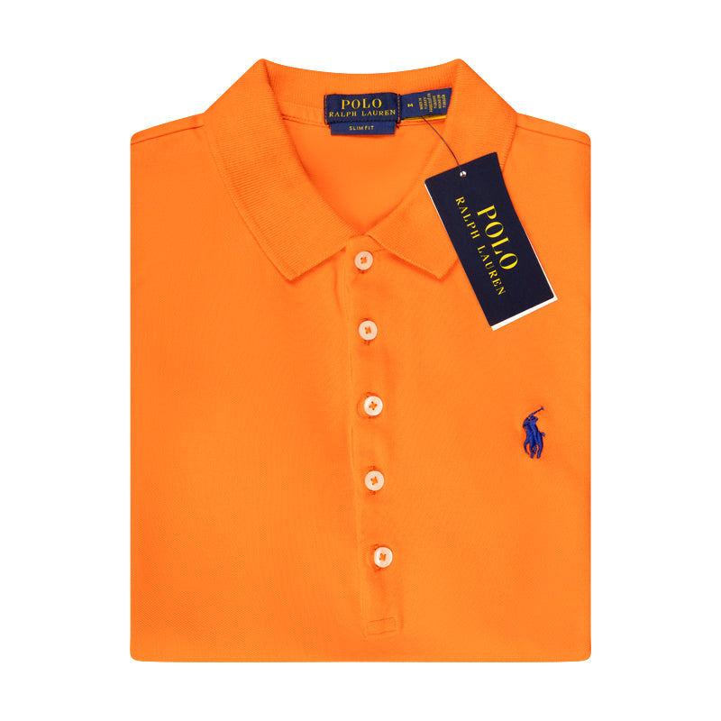 Ralph Lauren Women's Slim Fit Polo Shirt Orange