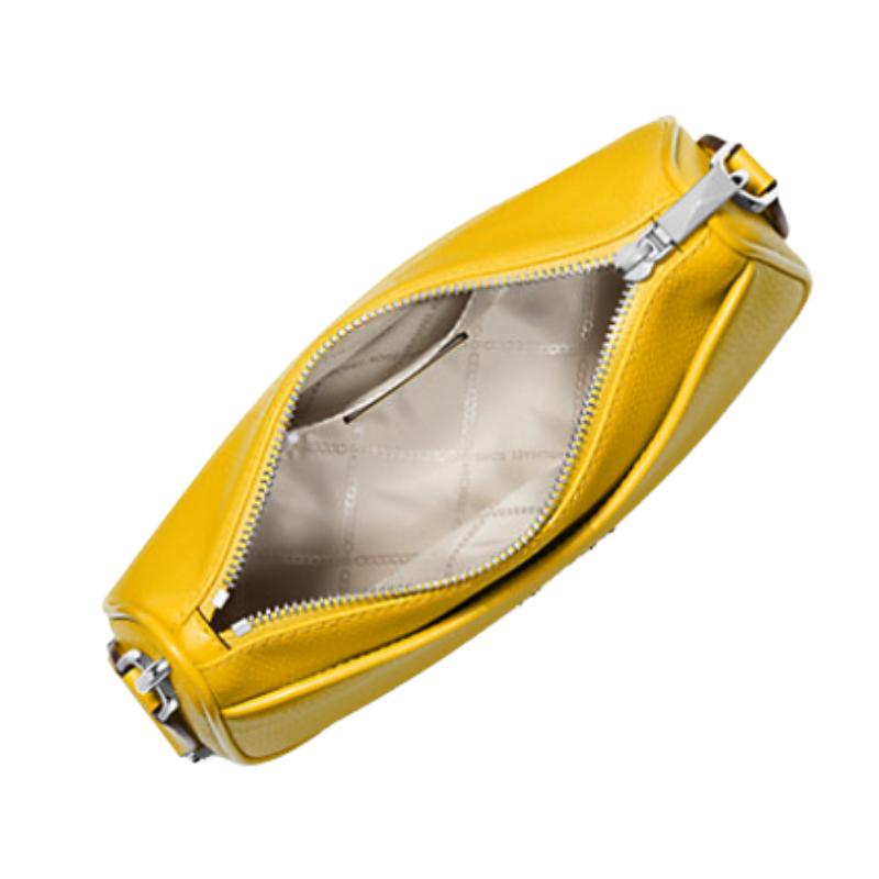 Michael Kors Jet Set Medium Pebbled Leather Crossbody Bag With Case Bright Dandelion