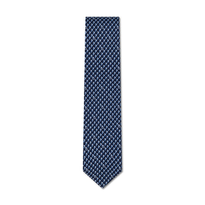 Salvatore Ferragamo Silk Animal Print Tie Blue