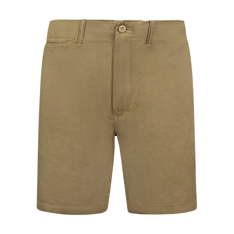 Ralph Lauren Classic Fit Maritime Cotton Linen Blend Chino Shorts Beige Men's