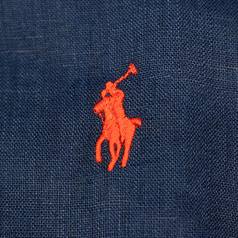 Ralph Lauren Linen Shirt | Custom Fit | Navy Blue