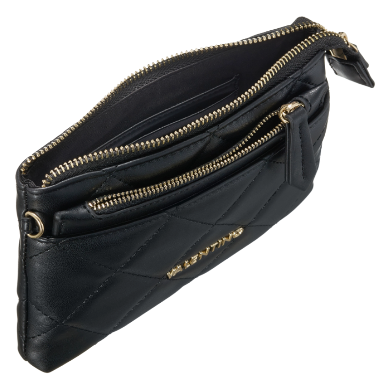 Mario Valentino Ocarina Small Quilted Shoulder Bag Black Women's