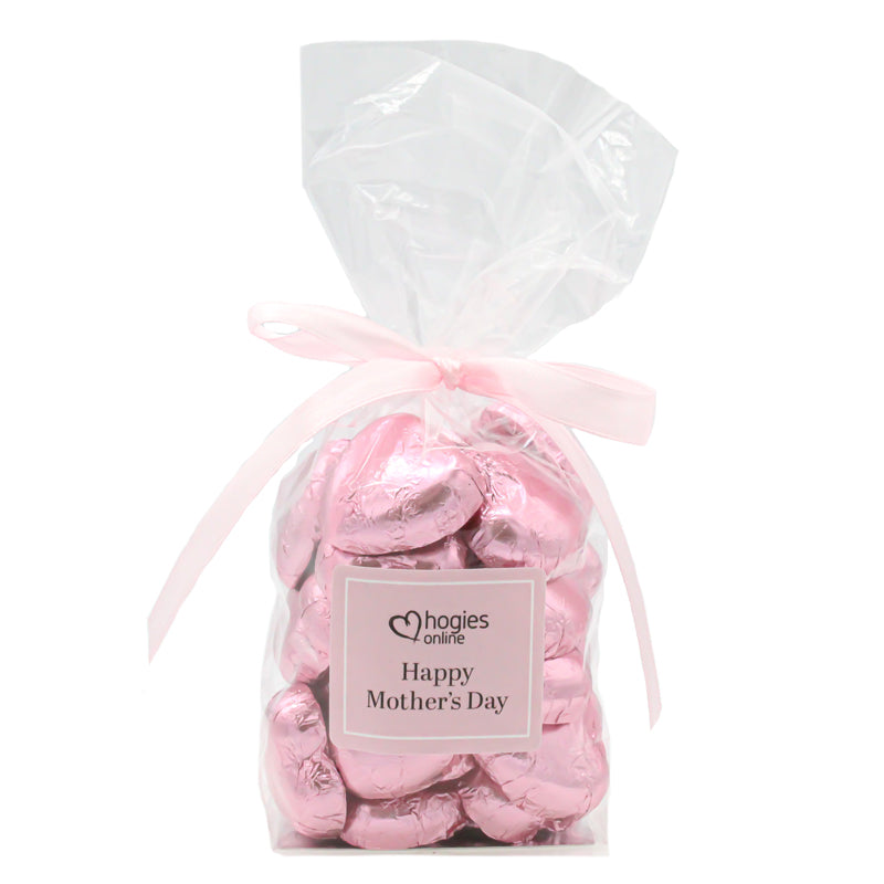 30 x Solid Milk Chocolate Hearts (Pink)