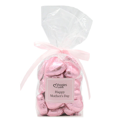 30 x Solid Milk Chocolate Hearts (Pink)