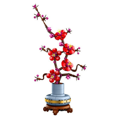 LEGO Botanicals Plum Blossom 10369 red and magenta flowers in blue pot