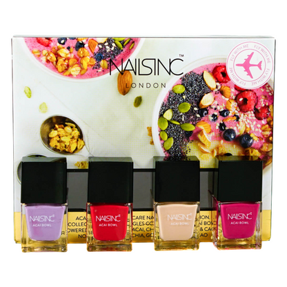 Nails Inc Nail Polish Set Red Pink Neutral Lilac 4 x 5ml