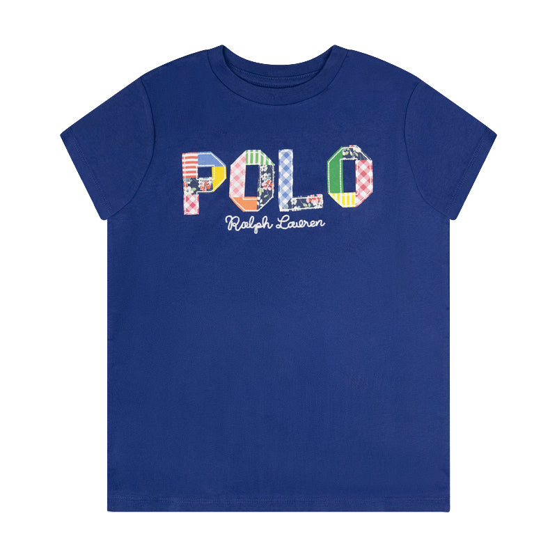 Ralph Lauren Polo Cotton Applique Girls T-Shirt Blue