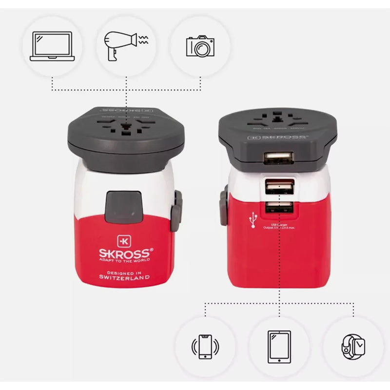 Skross Pro Light World Travel Adapter 3 x USB 