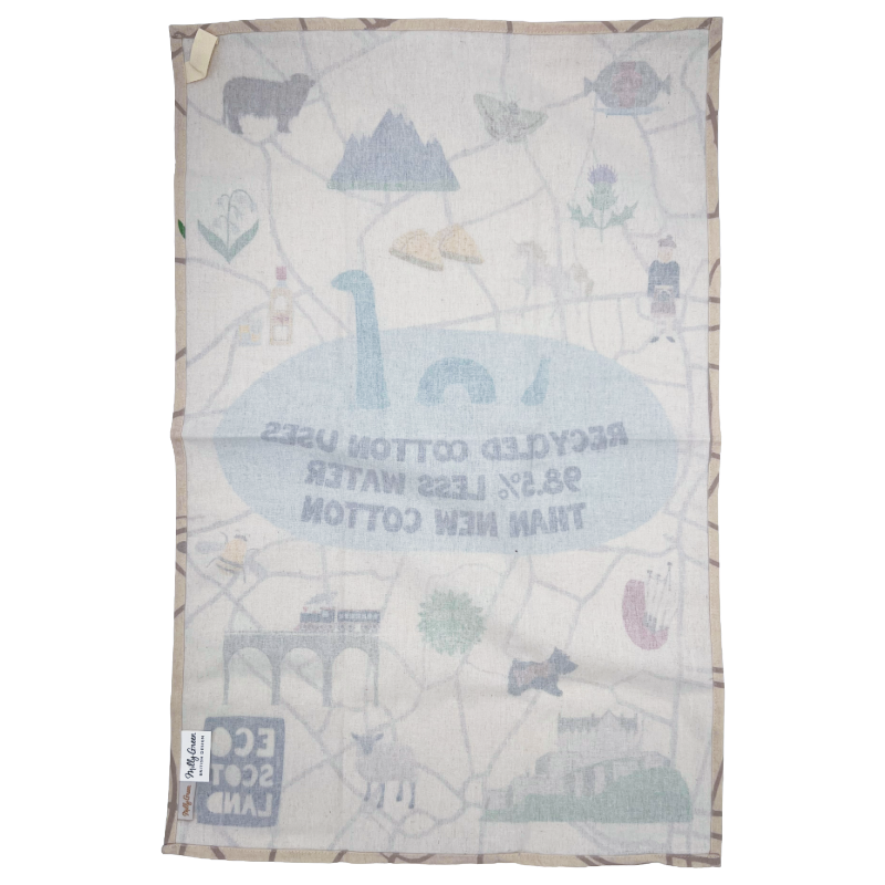 Milly Green Eco Scotland 100% Recycled Cotton Tea Towel