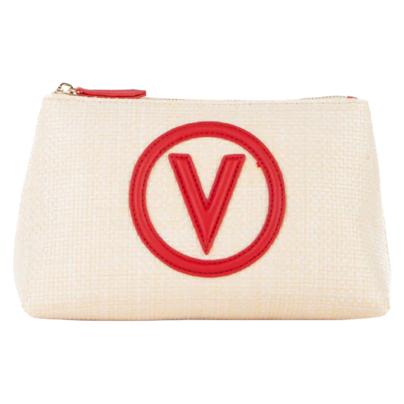 Mario Valentino Women's Cosmetic Bag Natural/Red