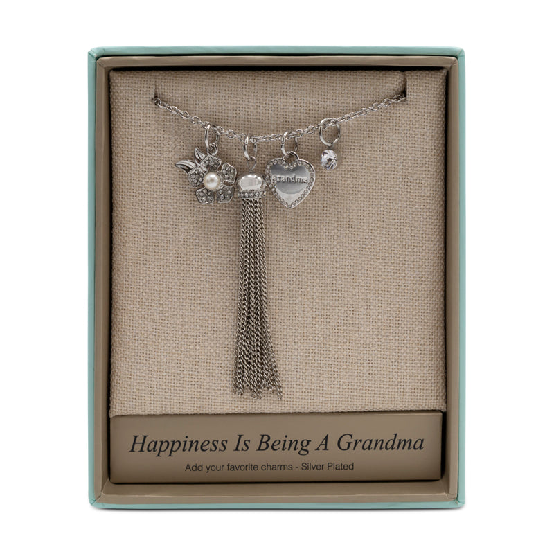 Lovita Silver Necklace - Happiness Is Being A Grandma