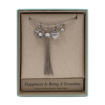 Lovita Silver Necklace - Happiness Is Being A Grandma