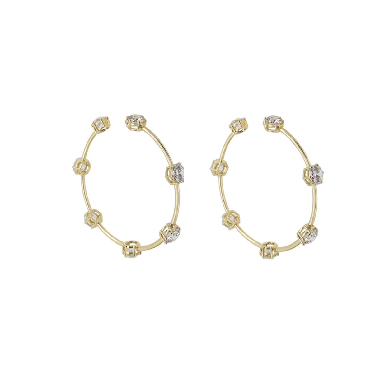 Swarovski Constella White Gold-Tone Plated Hoop Earrings 5622722