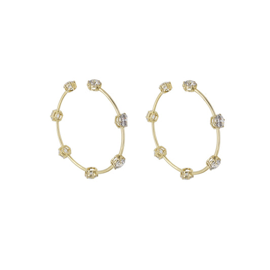 Swarovski Constella White Gold-Tone Plated Hoop Earrings 5622722