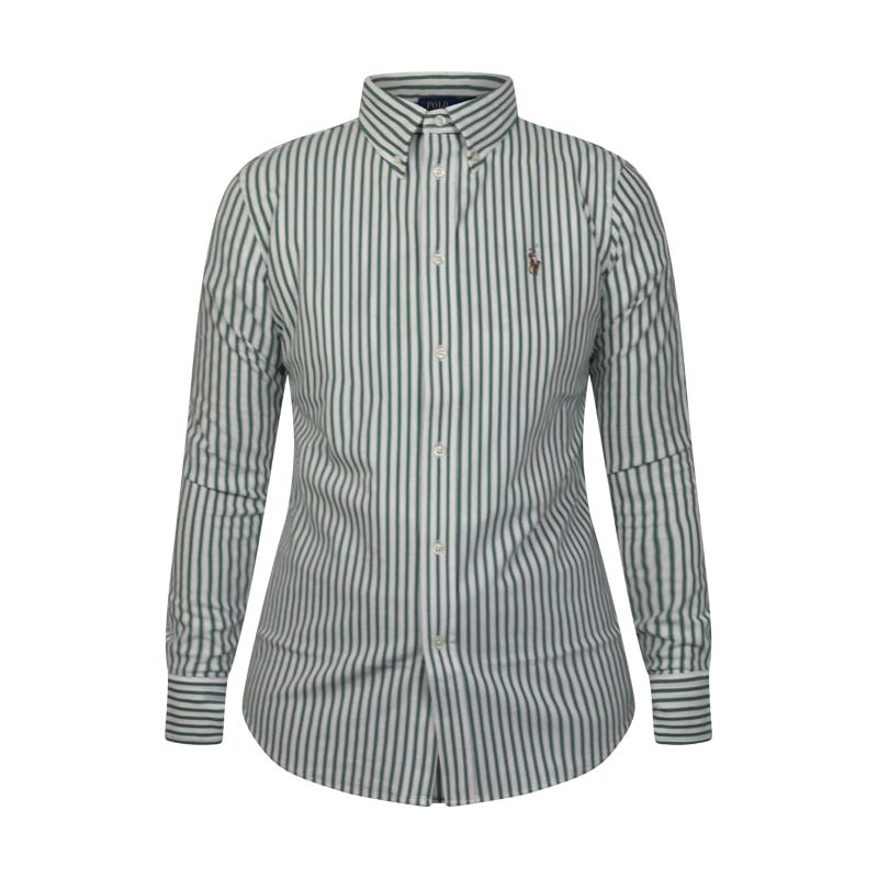 Ralph Lauren Polo Striped Oxford Cotton Shirt Green/White