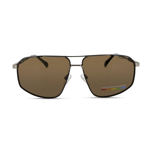 Polaroid Ruthenium Black Brown Lens Men's Sunglasses PLD 4118 *EX DISPLAY*