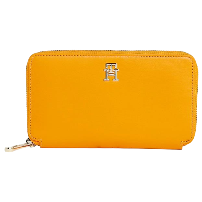 Tommy Hilfiger Iconic Leather Large ZA Purse Orange Women's