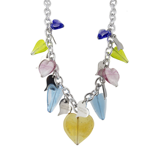 Antica Murrina Multi Coloured Heart Glass Forever Necklace CO708A16