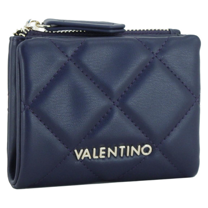 Mario Valentino Ocarina Quilted Wallet Blue Women's